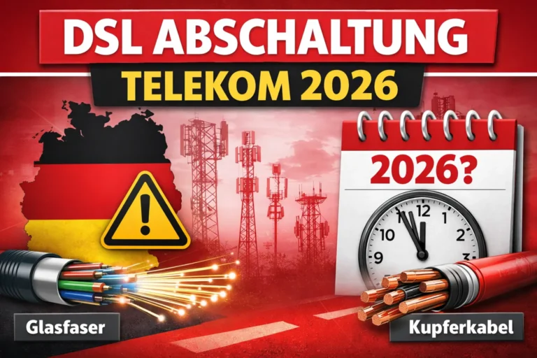 DSL Abschaltung Telekom 2026: Telekom stellt DSL über Kupfer ab und ersetzt es durch Glasfaser-Internet in Deutschland