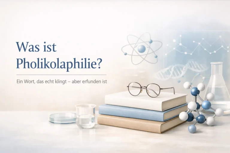 Illustration eines wissenschaftlich klingenden Wortes Pholikolaphilie als Beispiel für erfundene Begriffe im Internet