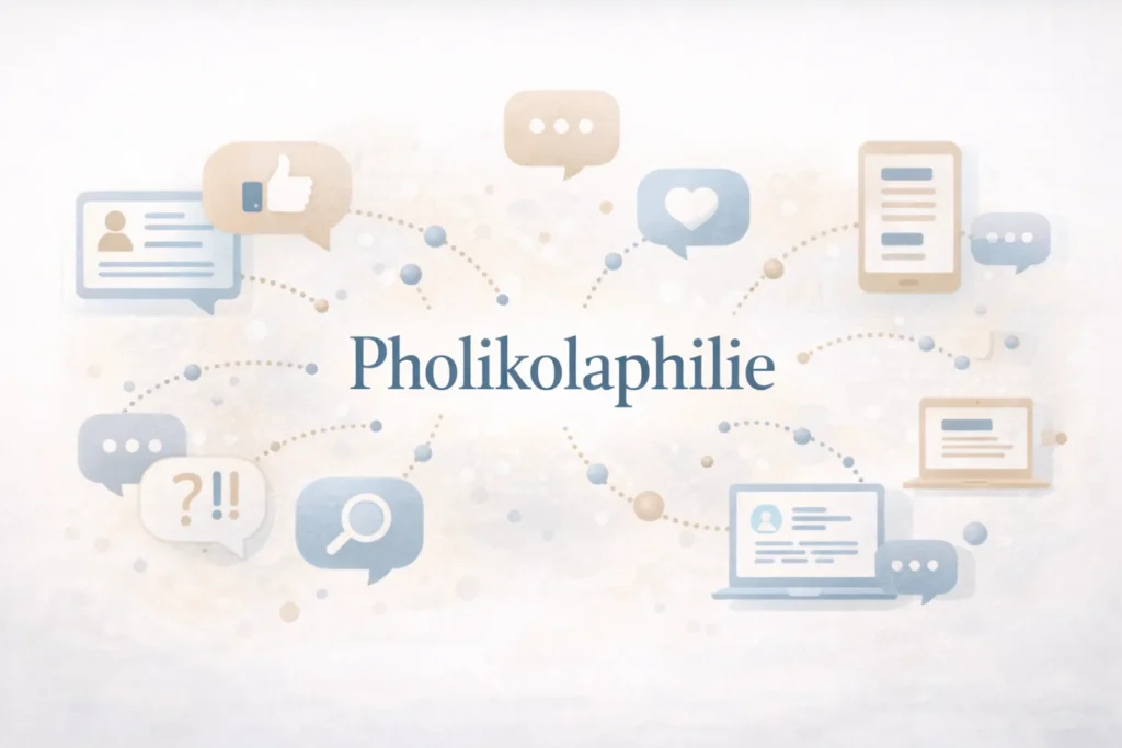 Illustration eines wissenschaftlich klingenden erfundenen Begriffs wie Pholikolaphilie